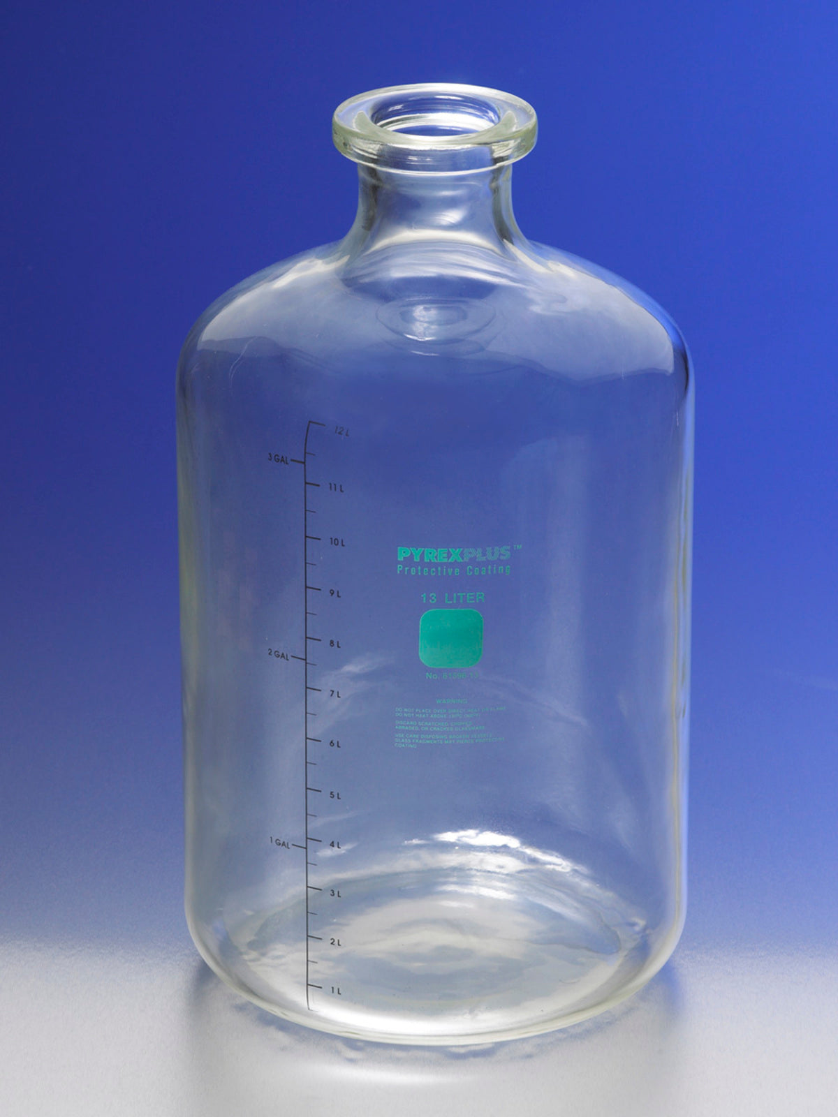 PYREXPLUS® Frasco de solução de 13,25 L com revestimento e gargalo usinado