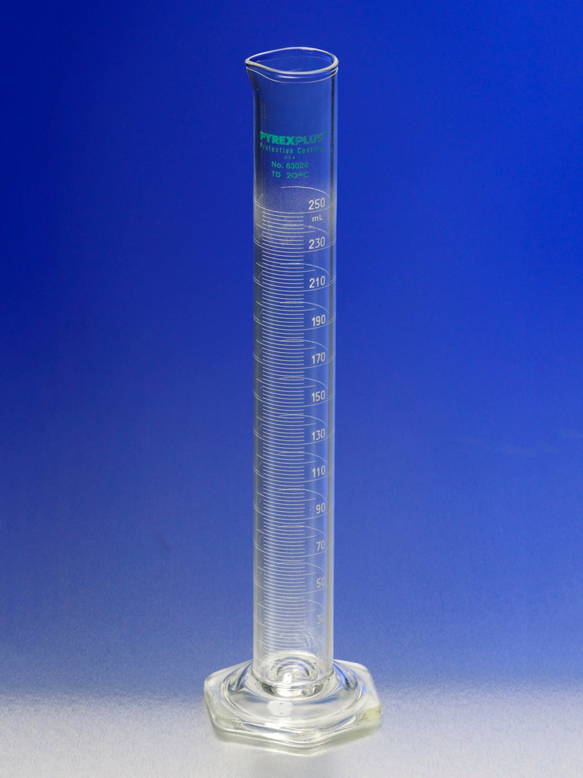 PYREXPLUS® Proveta Revestida em Escala Única Métrica de 100 mL, Graduações Brancas, TD